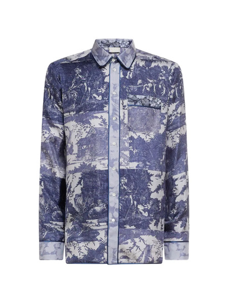  Pierre-louis Mascia Aloe Long-sleeve Shirt - Blue 