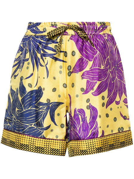  Pierre-louis Mascia Aloe Silk Shorts - Yellow 