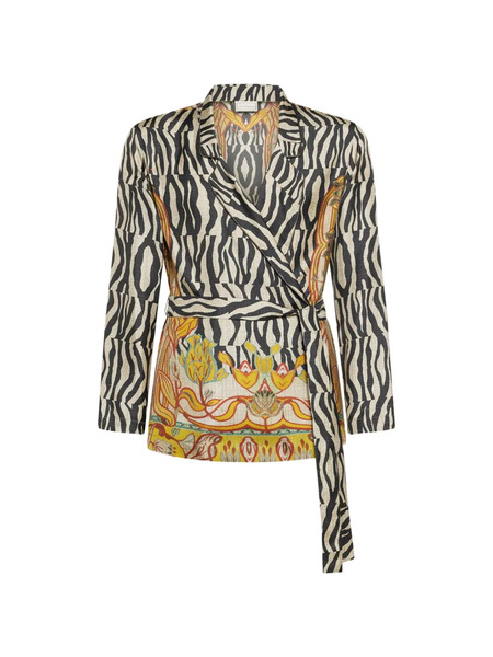  Pierre-louis Mascia Aloe Zebra Floral Jacquard Jacket - Neutrals 