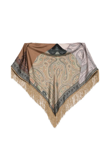  Pierre-louis Mascia Aloeuw Paisley Fringed Scarf - Brown 