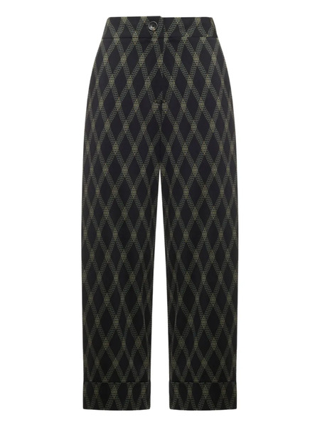  Pierre-louis Mascia Diamond-pattern Trousers - Black 