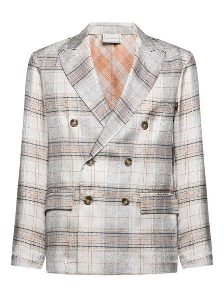  Pierre-louis Mascia Double-breasted Checked Blazer - Neutrals 