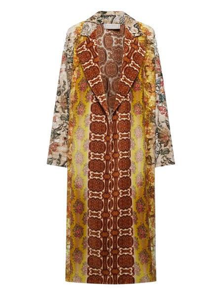  Pierre-louis Mascia Floral-patterned Lapel Coat - Red 