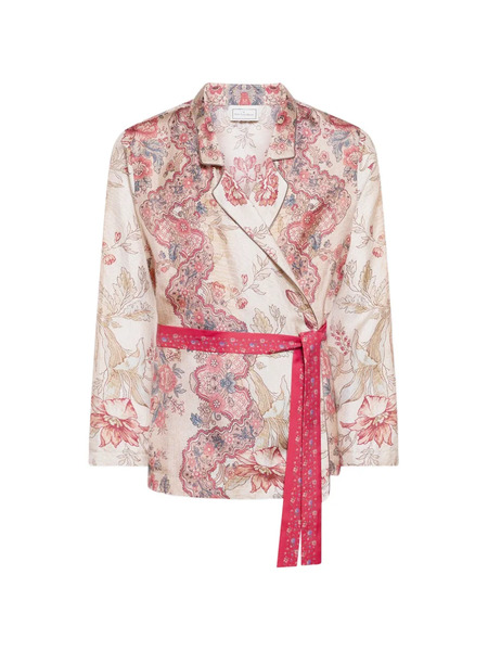  Pierre-louis Mascia Floral-patterned Sash Jacket - Neutrals 