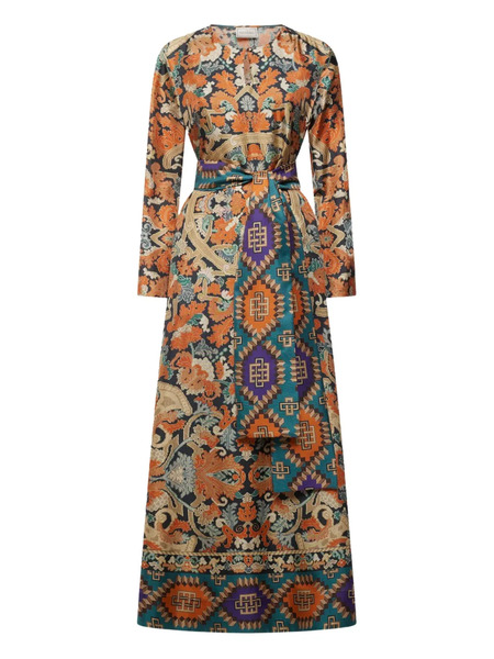  Pierre-louis Mascia Geometric-pattern Maxi Dress - Neutrals 