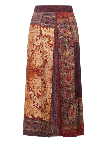  Pierre-louis Mascia Geometric-pattern Maxi Skirt - Red 