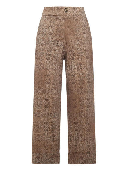  Pierre-louis Mascia Geometric-pattern Trousers - Neutrals 
