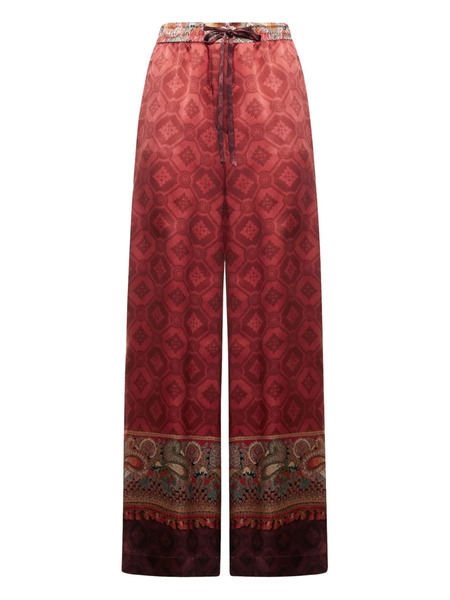  Pierre-louis Mascia Geometric-pattern Trousers - Red 