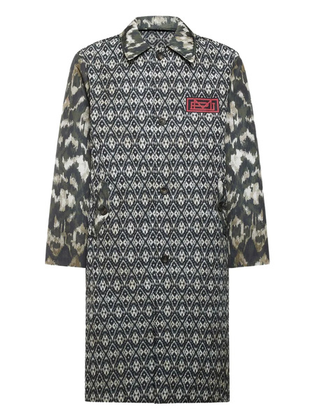  Pierre-louis Mascia Ikat-pattern Buttoned Coat - Grey 