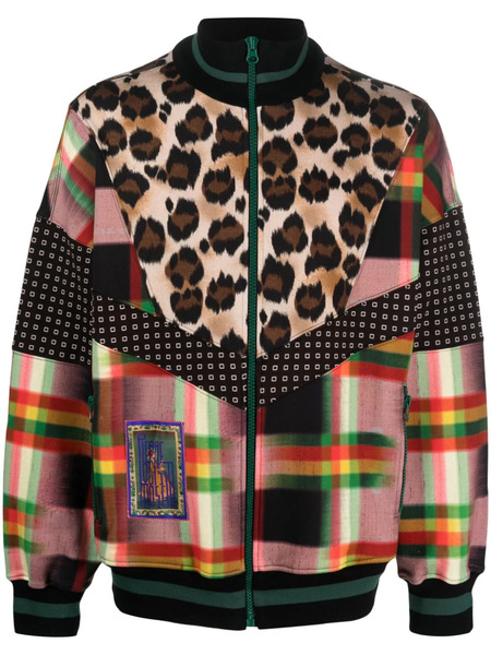  Pierre-louis Mascia Panelled-print-design Jacket - Brown 