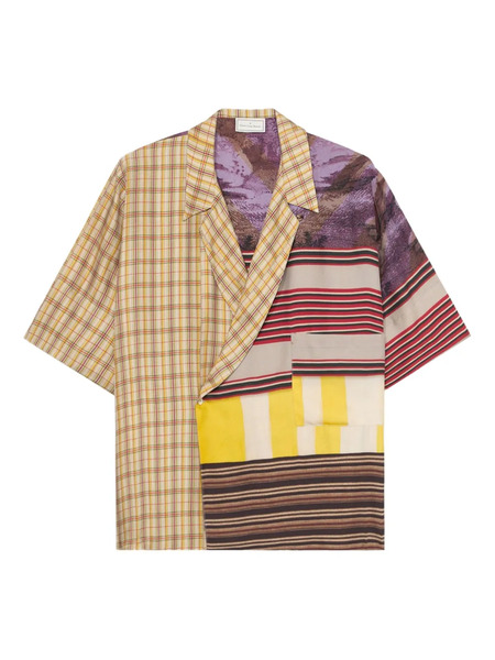  Pierre-louis Mascia Panelled Silk Shirt - Neutrals 