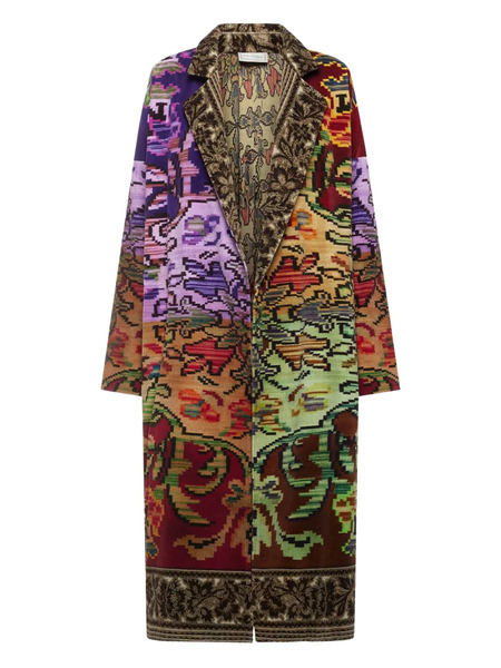  Pierre-louis Mascia Patchwork Floral Coat - Brown 