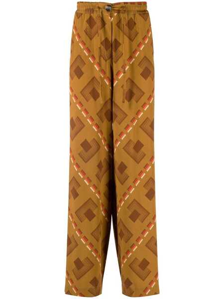  Pierre-louis Mascia Patterned Wide-leg Trousers - Brown 