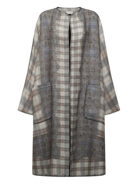  Pierre-louis Mascia Plaid-pattern Coat - Grey 