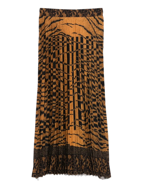  Pierre-louis Mascia Pleated Patterned Skirt - Orange 