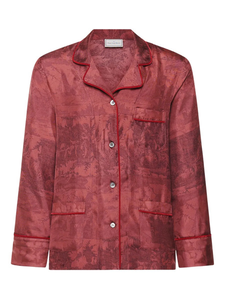  Pierre-louis Mascia Printed Piped-trim Shirt - Pink 