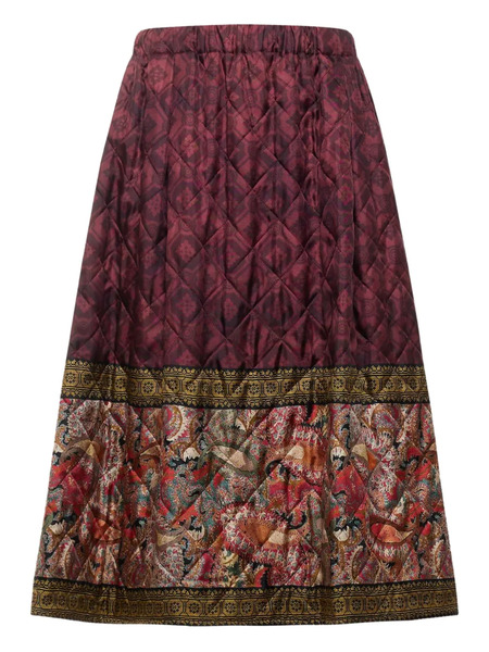  Pierre-louis Mascia Quilted Paisley-print Skirt - Red 