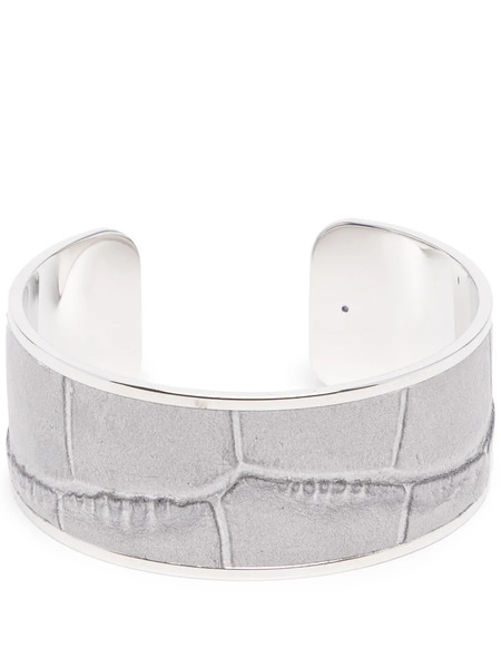  Pinetti Crocodile-embossed Napkin Ring - Grey 