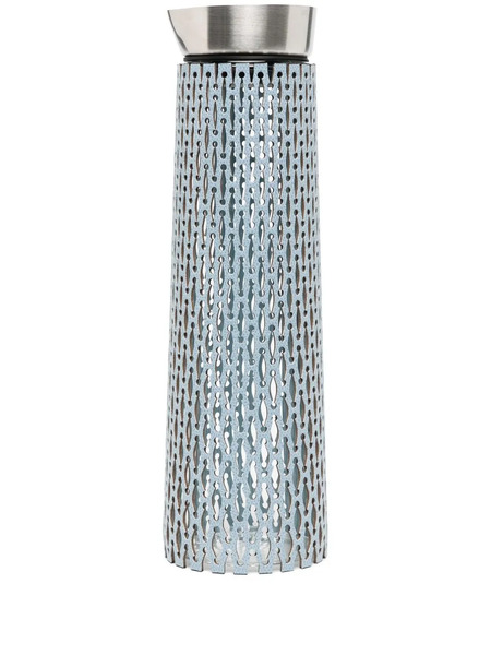  Pinetti Perforated Leather Glass Carafe - Blue 