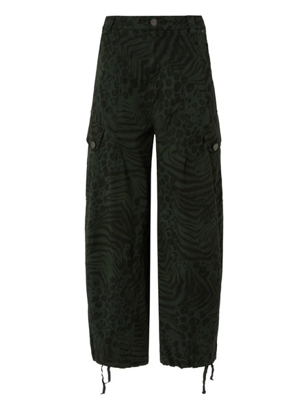  Pinko Animal-print Cargo Pants - Green 