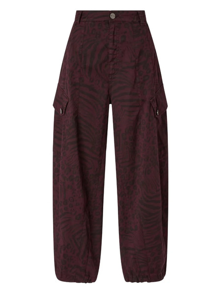  Pinko Animal-print Cargo Pants - Red 