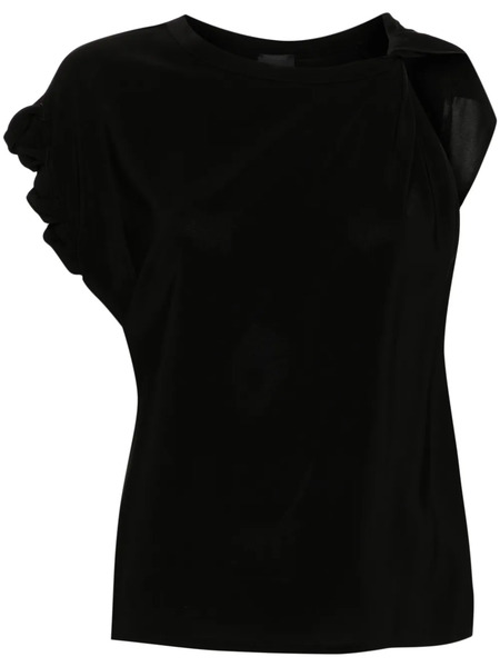  Pinko Asymmetric Crepe Blouse - Black 