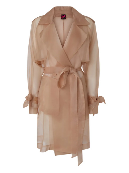  Pinko Belted Silk Coat - Neutrals 