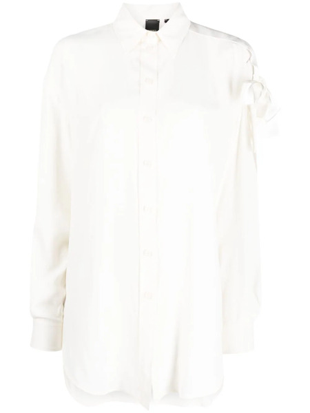  Pinko Bow-detail Pointed-collar Shirt - White 