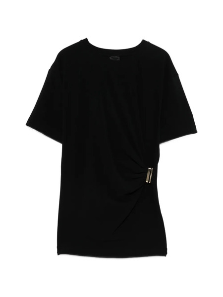  Pinko Buckle Draped T-shirt - Black 