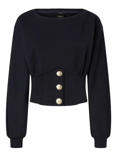  Pinko Button-detailed Fitted Sweatshirt - Blue 