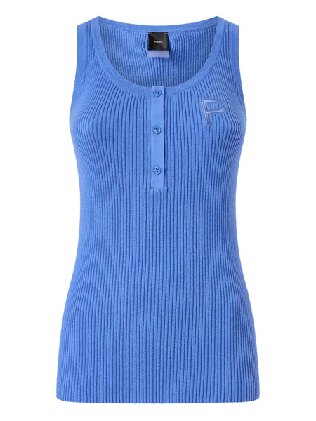  Pinko Buttoned Ribbed Tank Top - Blue 