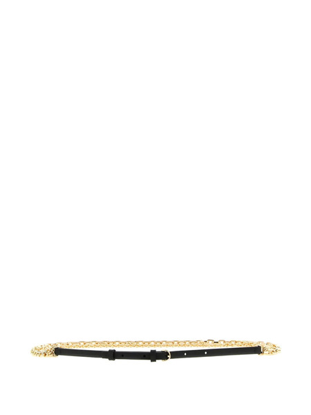  Pinko Chain Leather Belt - Black 