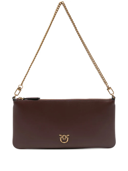  Pinko Chain Logo Clutch Bag - Brown 