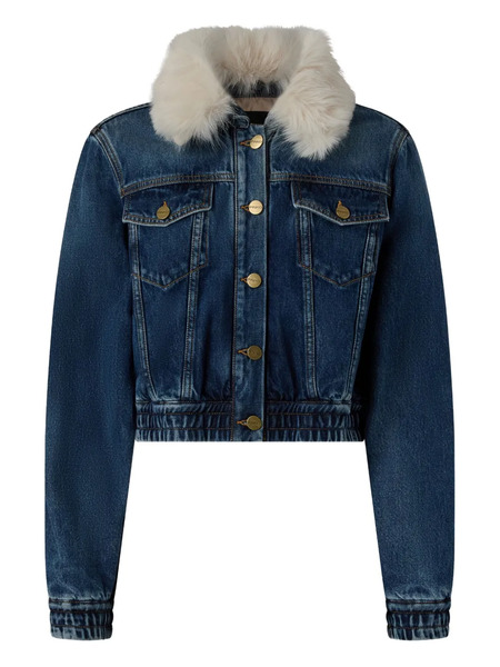  Pinko Contrasting-collar Denim Jacket - Blue 
