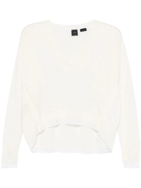  Pinko Contrasting-trim Sweater - White 