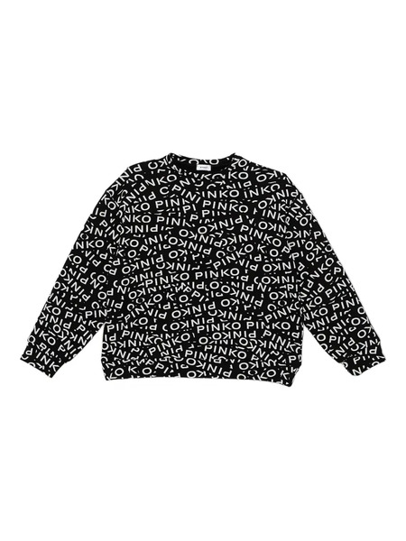  Pinko Crew-neck Graphic-pattern Sweater - Black 