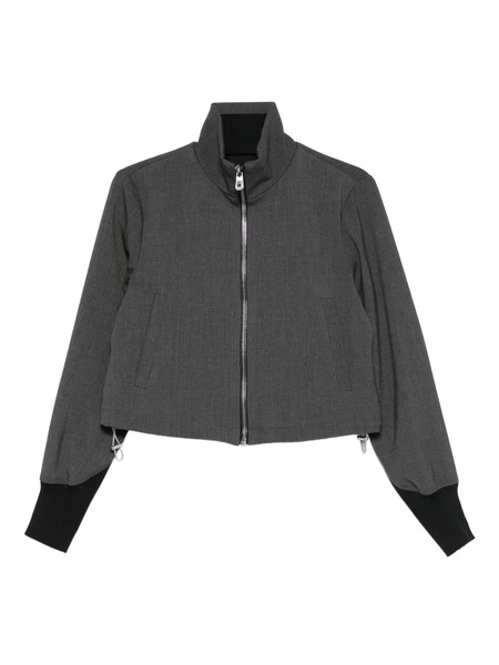  Pinko Cropped Bomber Jacket - Grey 