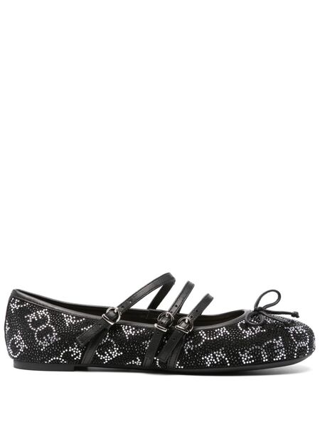  Pinko Crystal-embellished Ballet Flats - Black 