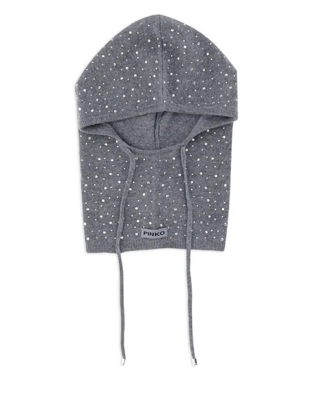  Pinko Crystal-embellished Hooded Balaclava - Grey 
