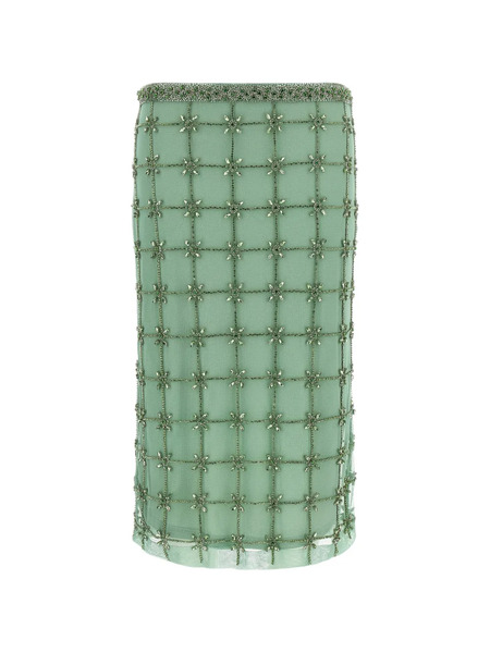  Pinko Crystal-embellished Midi Tulle Skirt - Green 