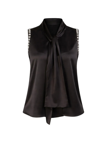  Pinko Crystal Pussy-bow Blouse - Black 