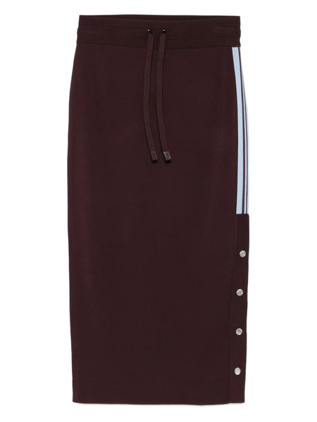  Pinko Drawstring Side-stripe Skirt - Red 