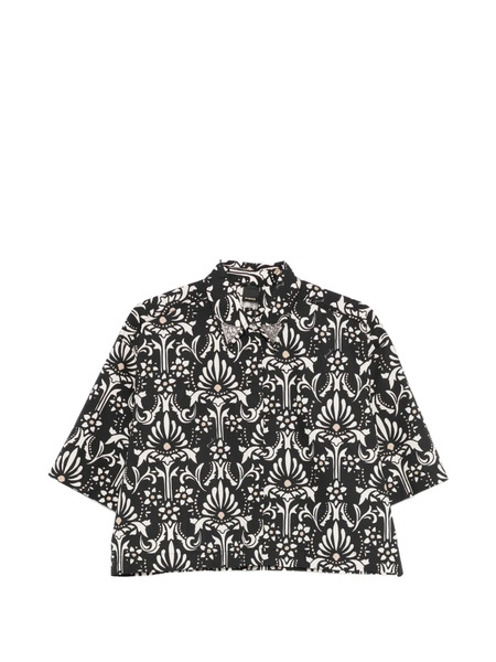  Pinko Embellished Floral Shirt - Black 