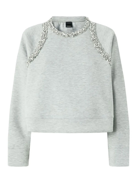  Pinko Embellished-neckline Sweatshirt - Grey 