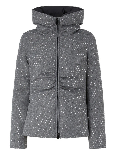  Pinko Embellished Puffer Jacket - Grey 