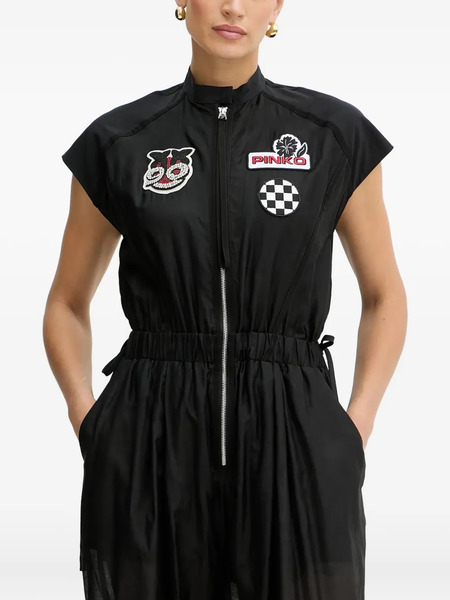  Pinko Embellished Zip-front Jumpsuit - Black 