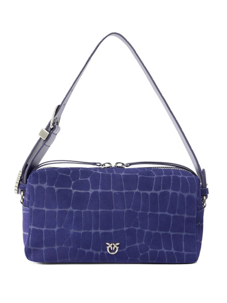  Pinko Embossed Logo Shoulder Bag - Blue 