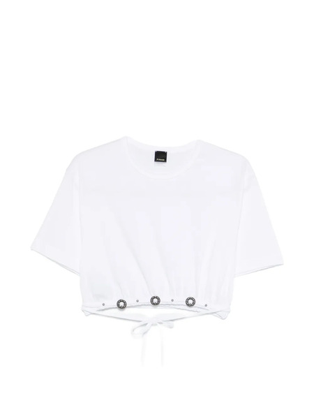  Pinko Eyelet Drawstring T-shirt - White 