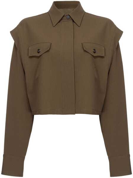  Pinko Fioriera Cropped Shirt - Brown 