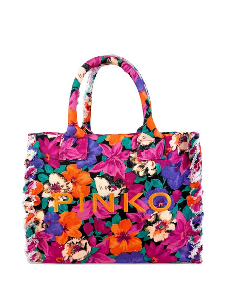  Pinko Floral Fringe Shopper Bag 